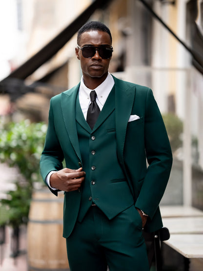 Green Slim-Fit Suit 3-Piece VIOSSI