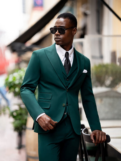 Green Slim-Fit Suit 3-Piece VIOSSI