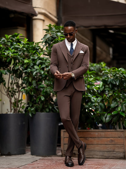 Brown Slim-Fit Suit 3-Piece VIOSSI