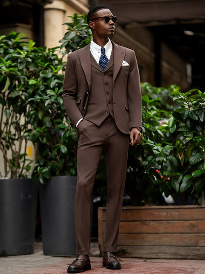 Brown Slim-Fit Suit 3-Piece VIOSSI