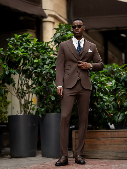 Brown Slim-Fit Suit 3-Piece VIOSSI