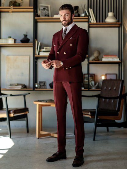 Bordeaux Double Breasted Suit 2-Piece VIOSSI