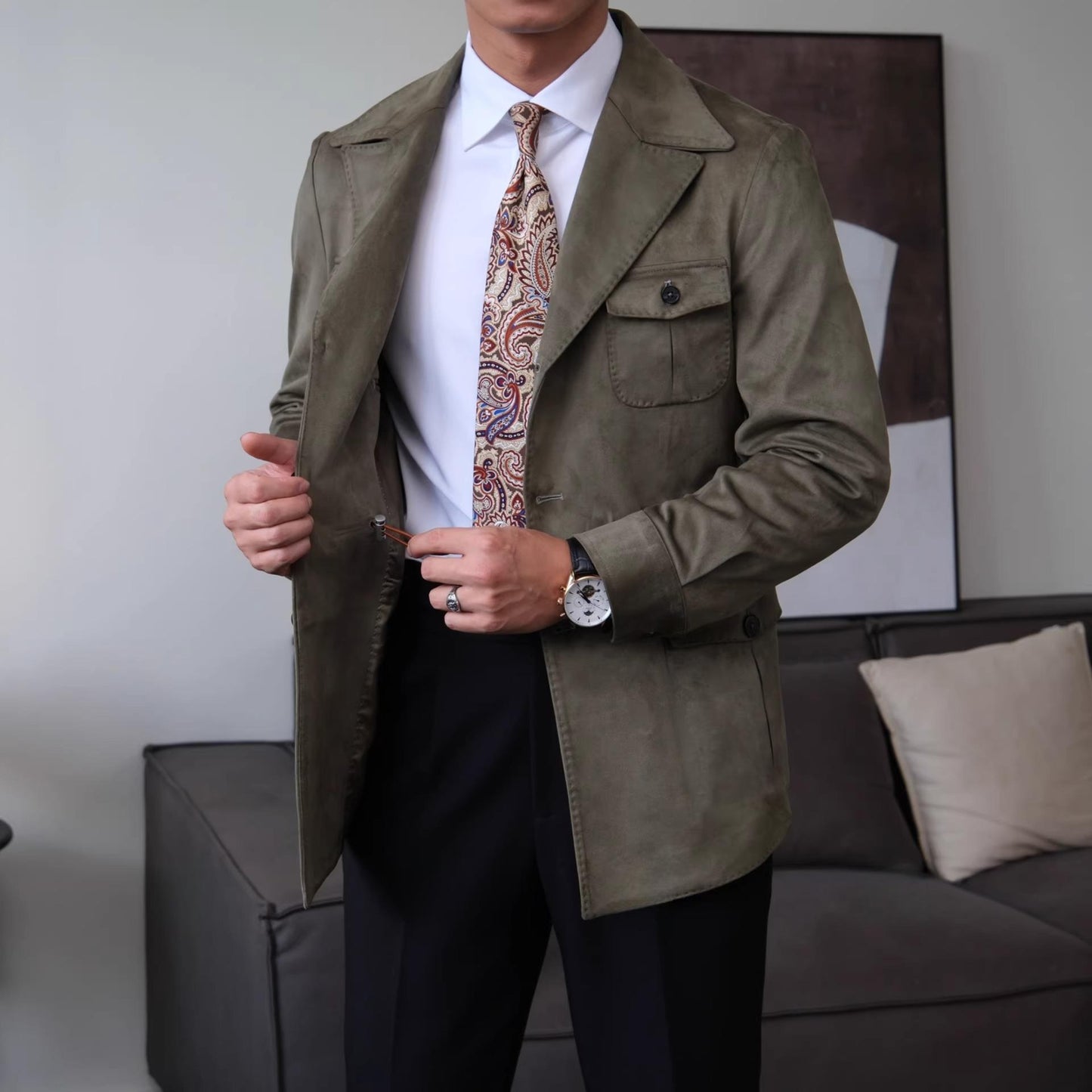 Men’s Suede Safari Jacket