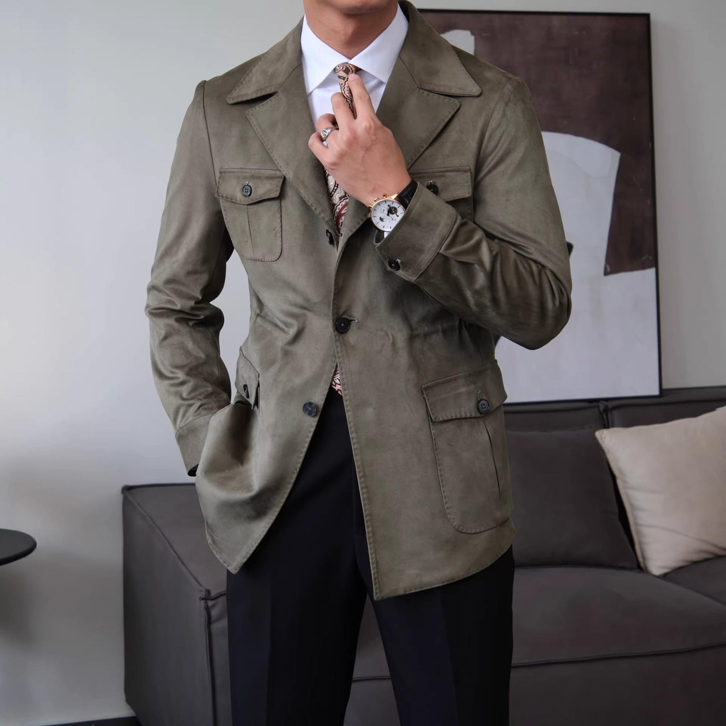 Men’s Suede Safari Jacket