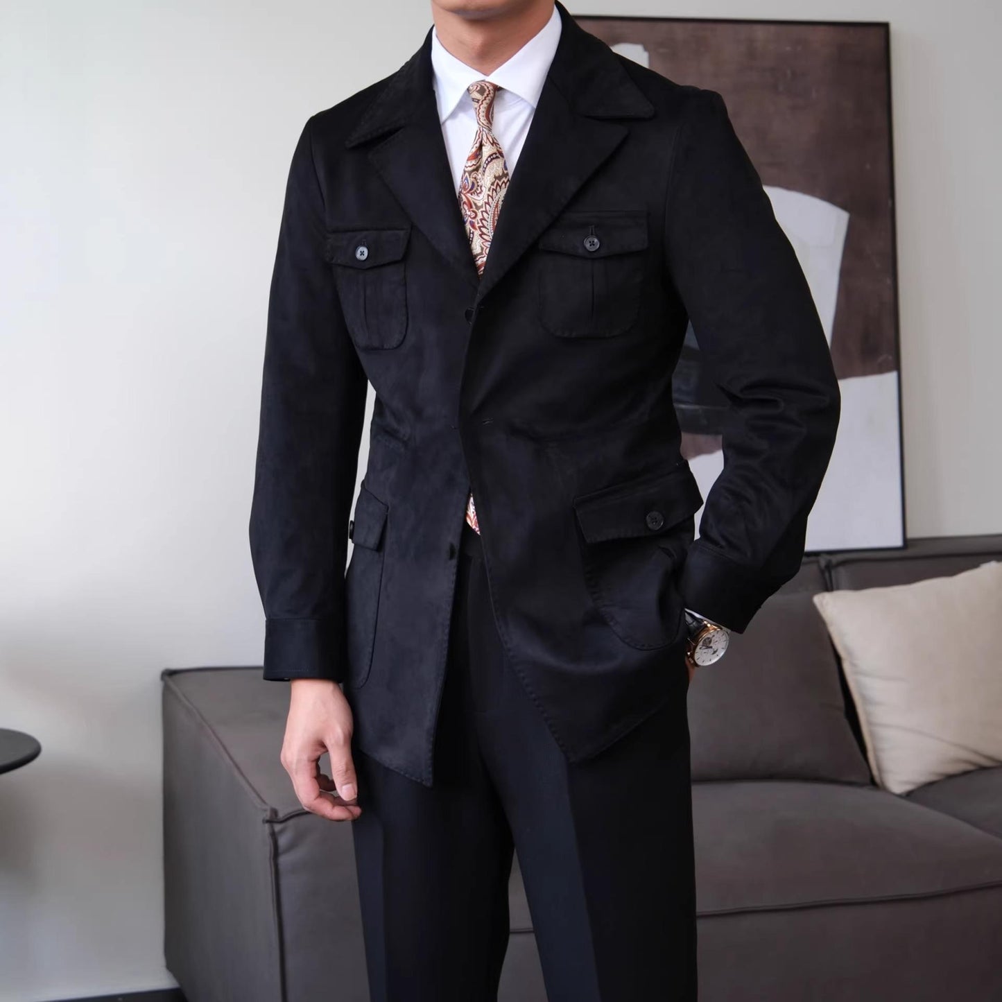 Men’s Suede Safari Jacket