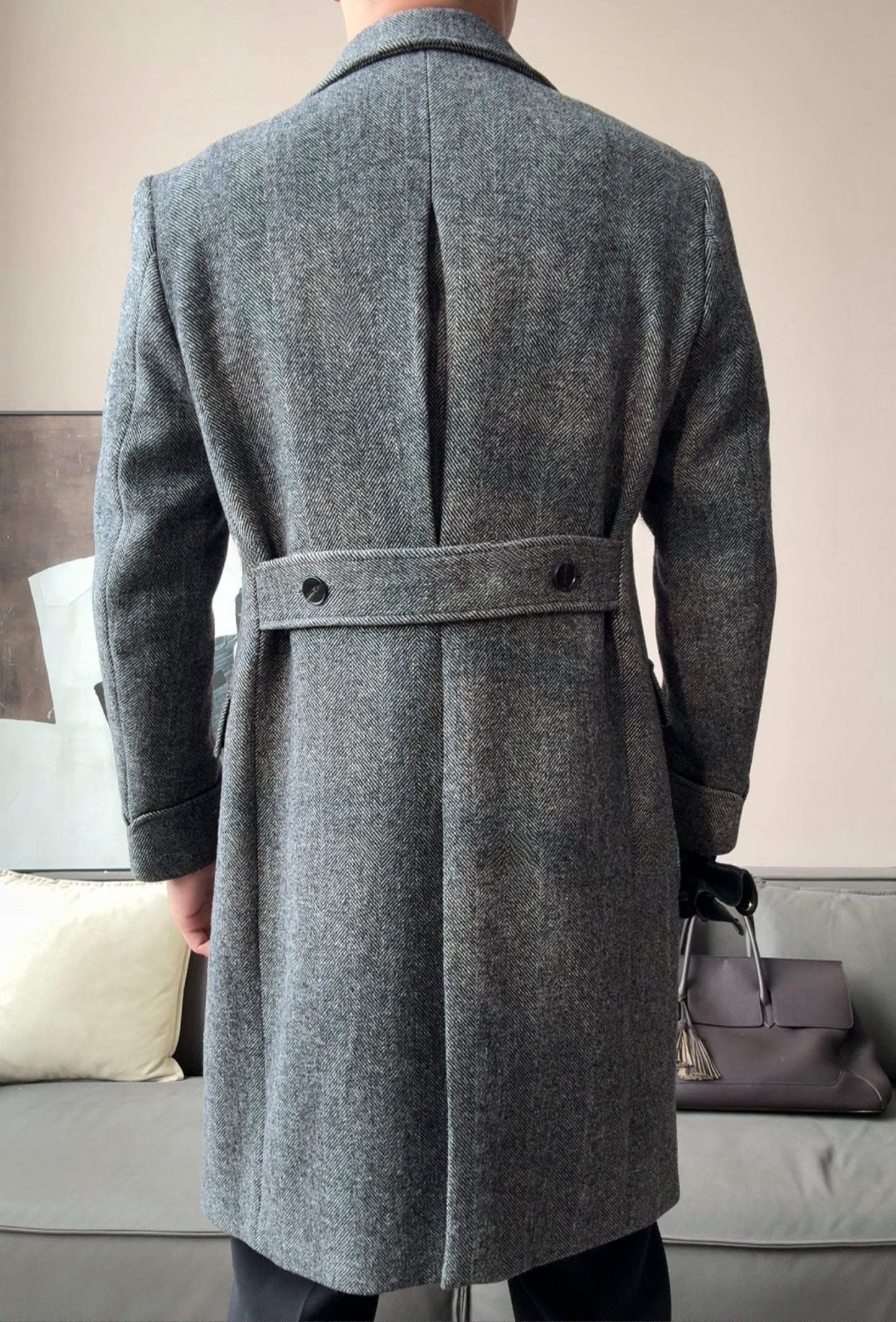 Wool Double-Breasted President Overcoat