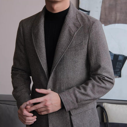 Herringbone Retro Wool Blend Jacket