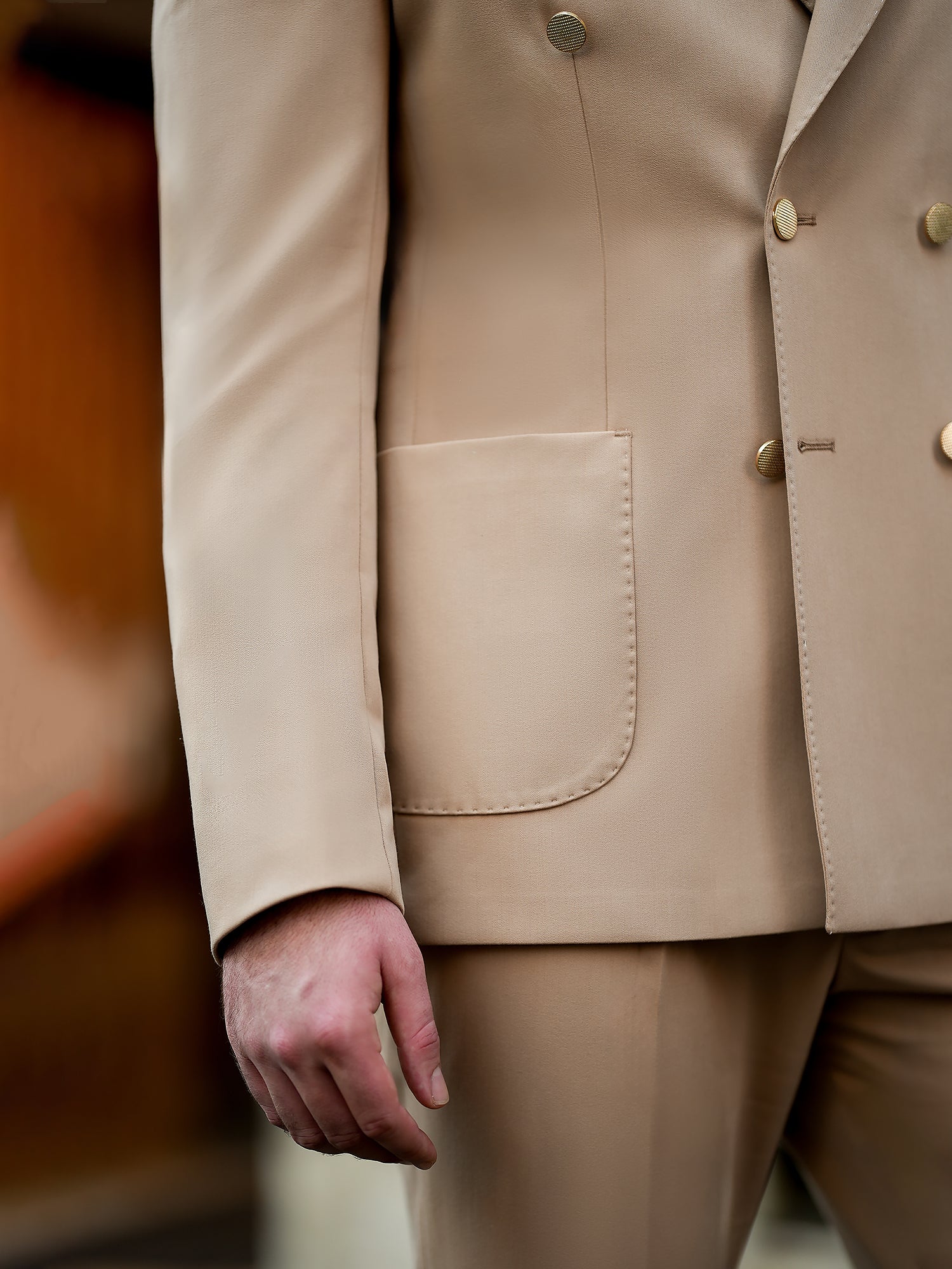 Camel Double Breasted Suit 2-Piece VIOSSI