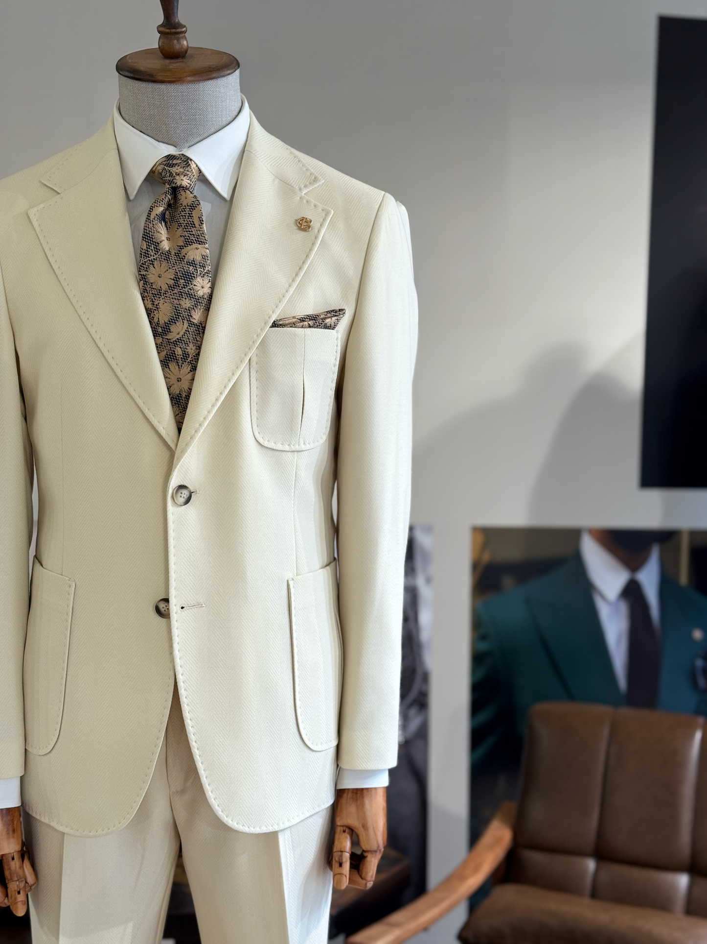 Beige Slim-Fit Suit 2-Piece VIOSSI - CB