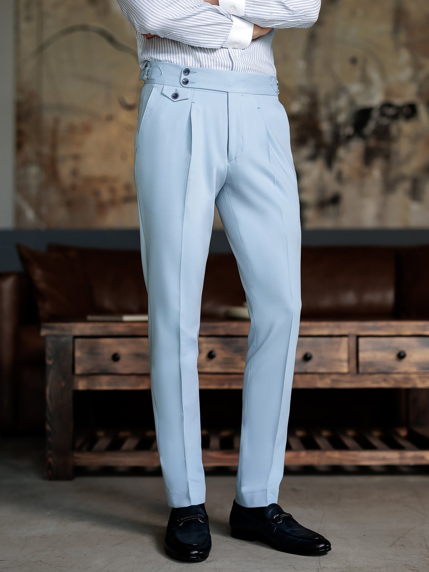 Sky-Blue Double Breasted Suit 2-Piece VIOSSI