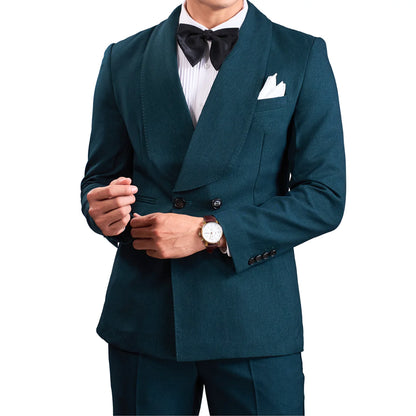 Men's Green Dinner Suit Jacket – Shawl Lapel