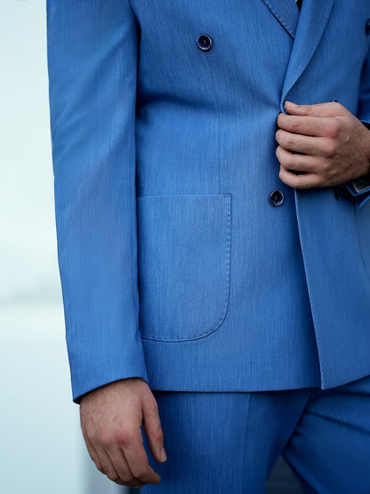 Blue Double Breasted Suit 2-Piece VIOSSI