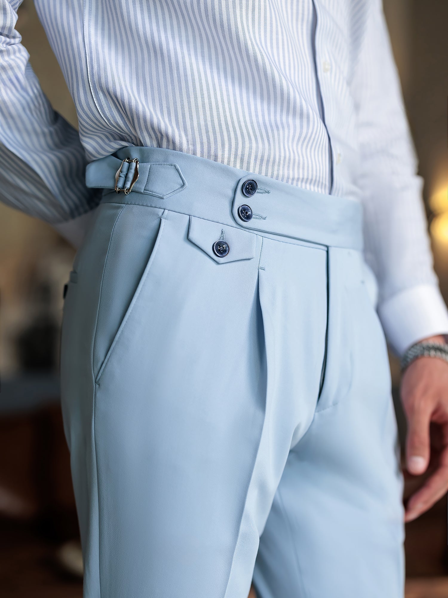 Sky-Blue Double Breasted Suit 2-Piece VIOSSI