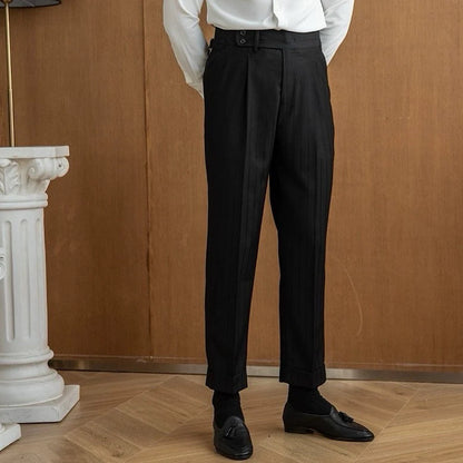 Men’s Black Birmingham Suit - Hidden Stripes