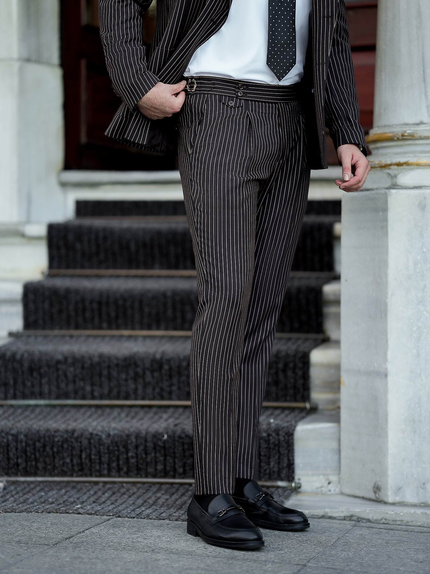 Bordeaux Striped Double Breasted Suit 2-Piece VIOSSI