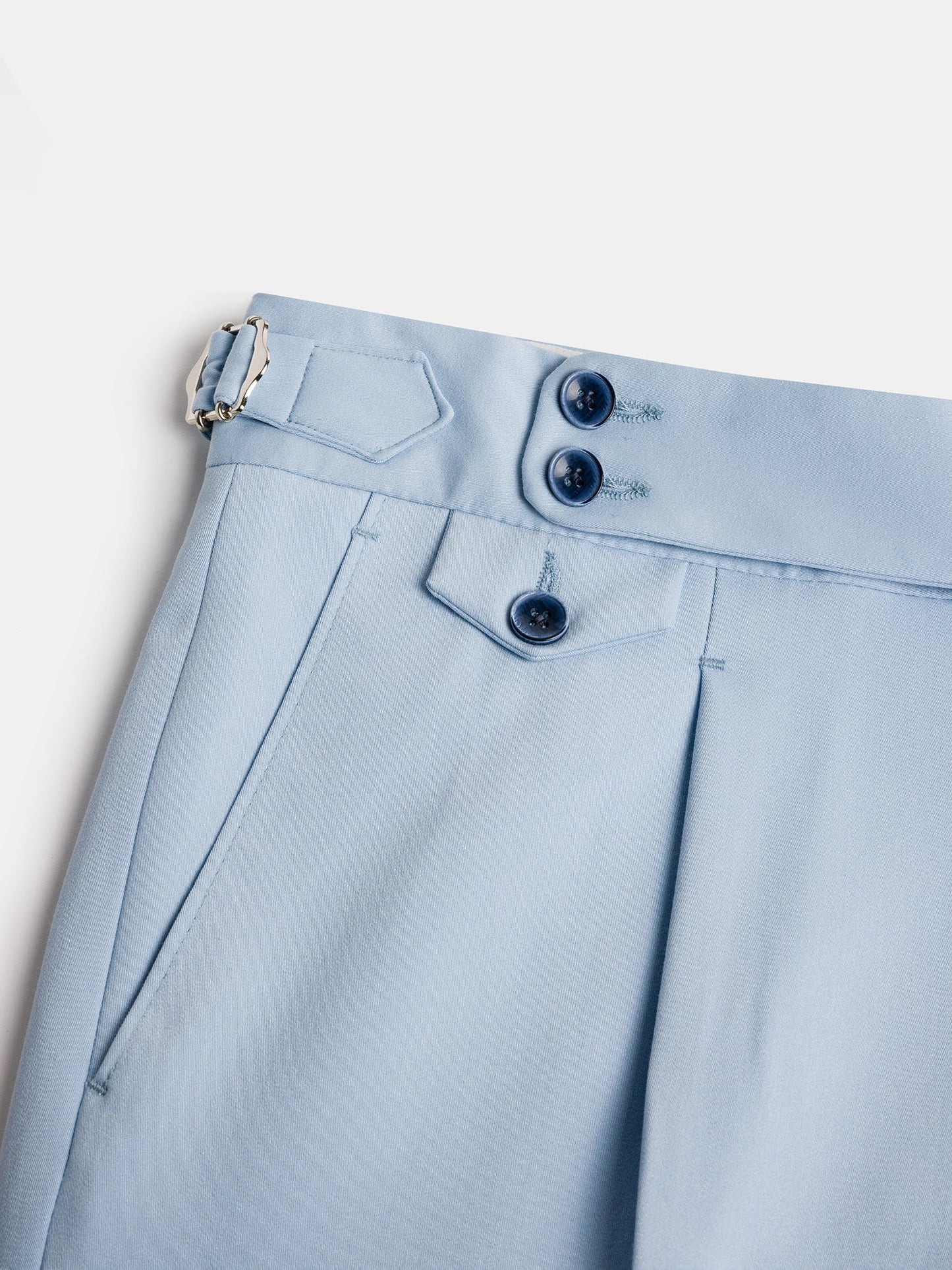 London Sky-Blue High Waist Slim-Fit Pants VIOSSI