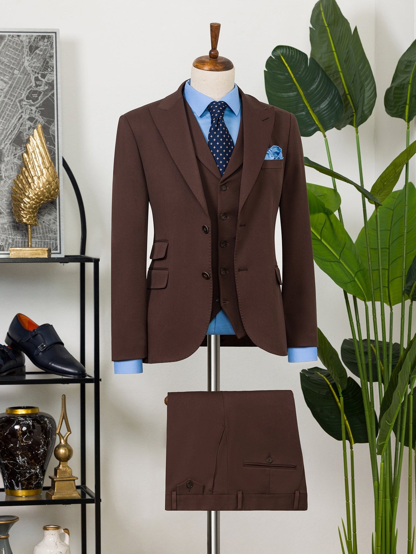 Brown Slim-Fit Suit 3-Piece VIOSSI