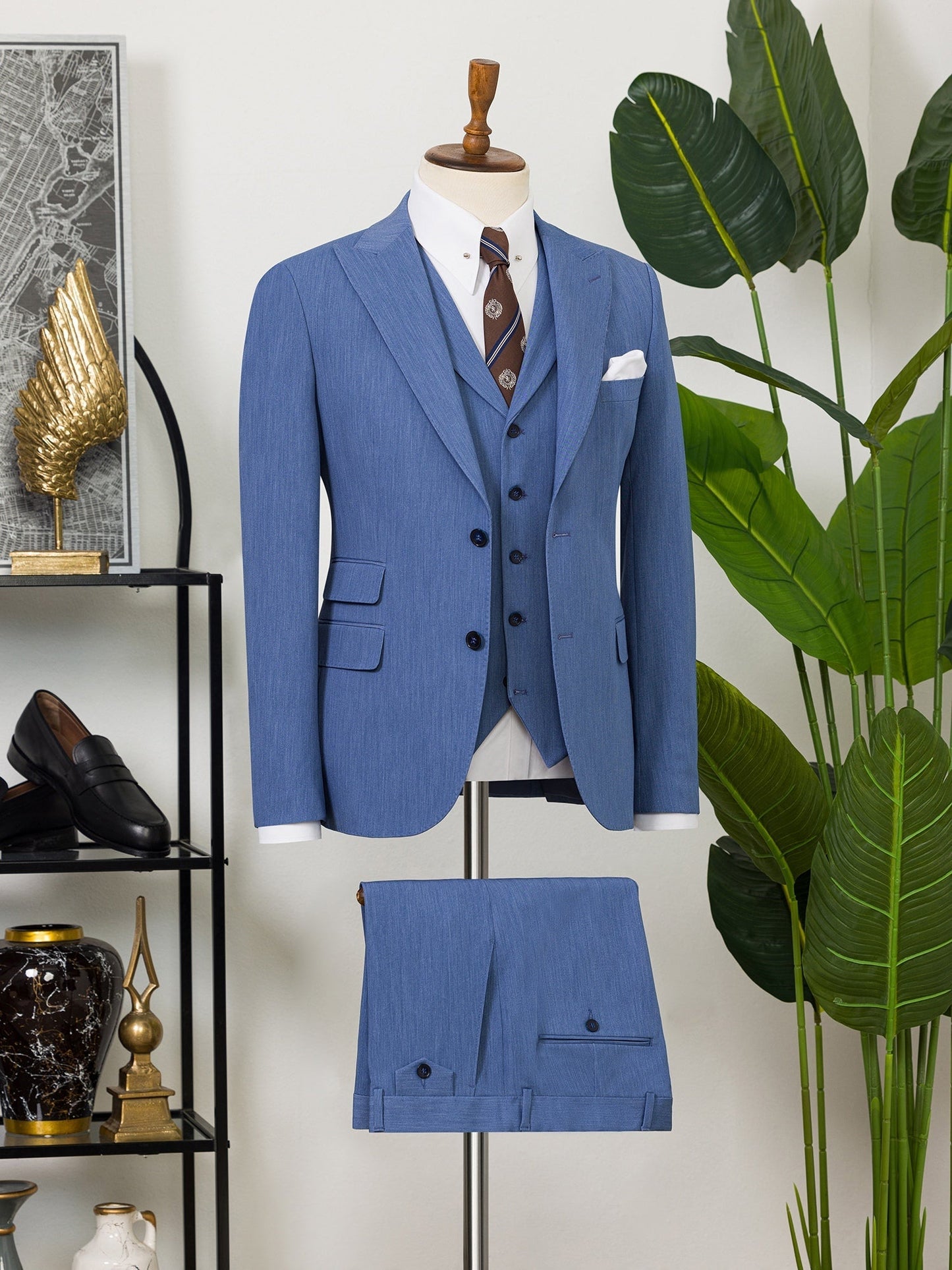 Blue Slim-Fit Suit 3-Piece VIOSSI