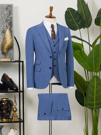 Blue Slim-Fit Suit 3-Piece VIOSSI