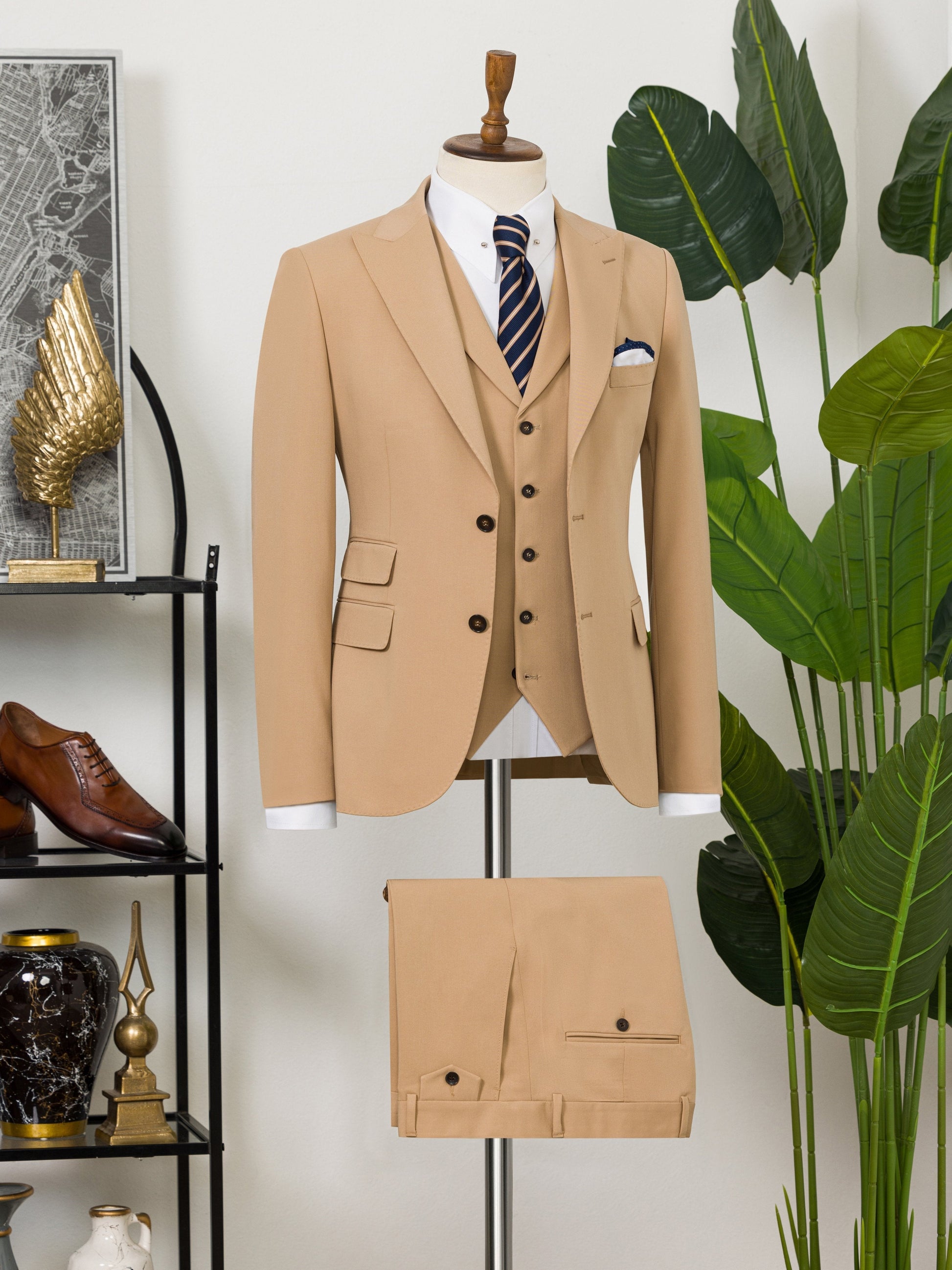 Camel Slim-Fit Suit 3-Piece VIOSSI