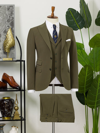 Khaki Slim-Fit Suit 3-Piece VIOSSI