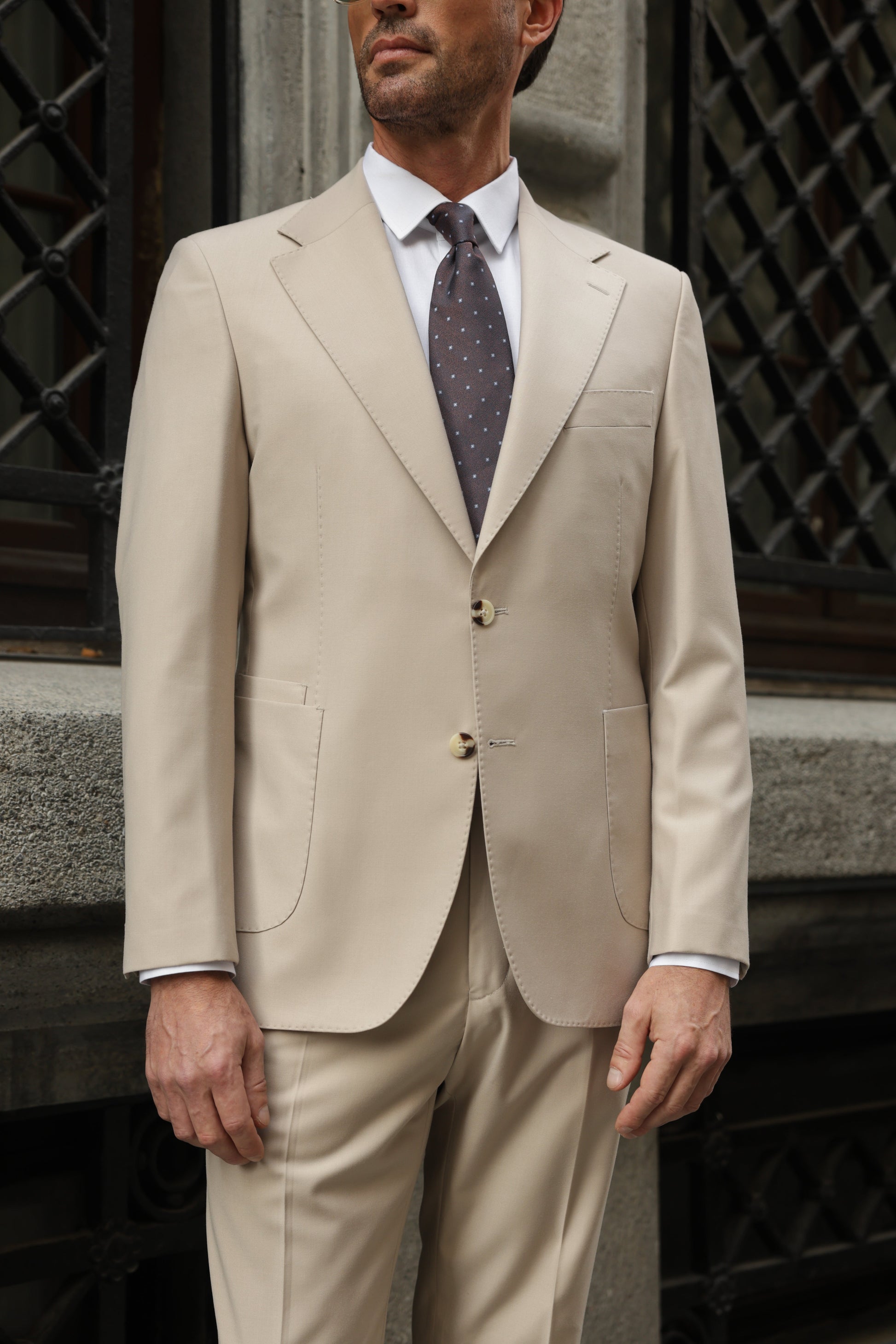 Beige Slim-Fit Suit 2-Piece VIOSSI - CB