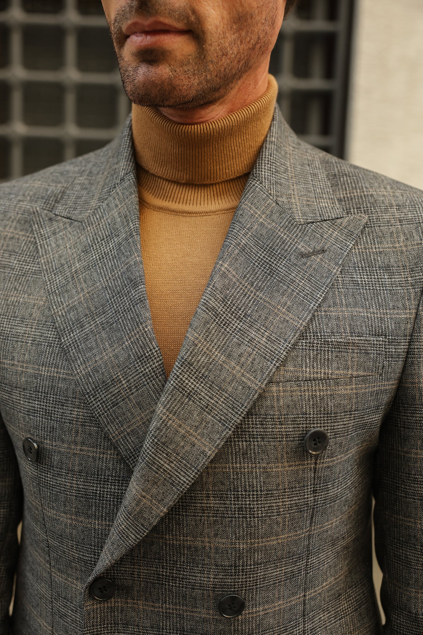 Grey Plaid Double Breasted Suit 2-Piece VIOSSI - CB