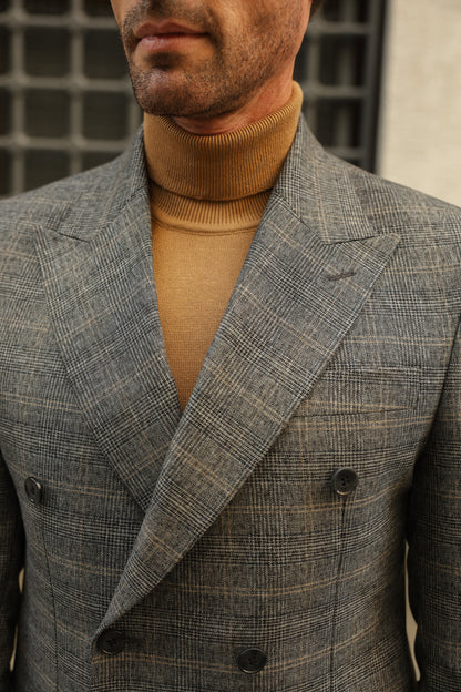 Grey Plaid Double Breasted Suit 2-Piece VIOSSI - CB