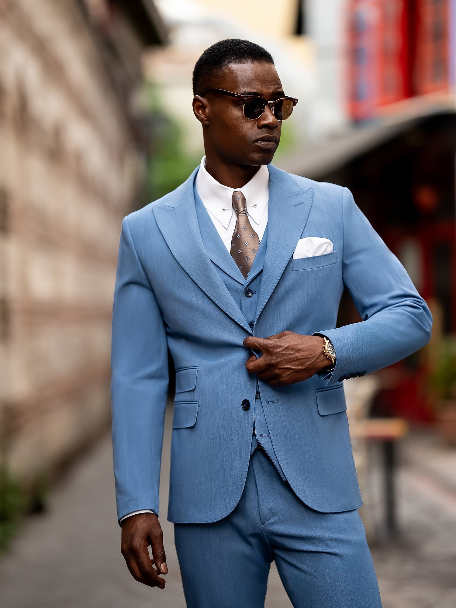 Blue Slim-Fit Suit 3-Piece VIOSSI
