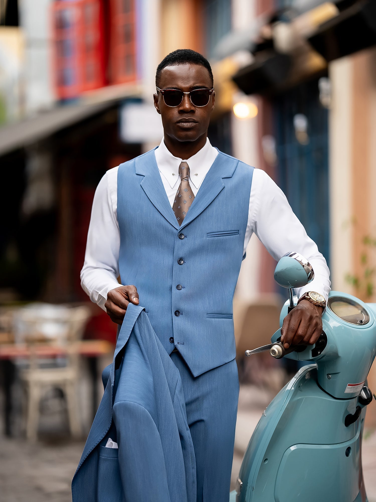 Blue Slim-Fit Suit 3-Piece VIOSSI