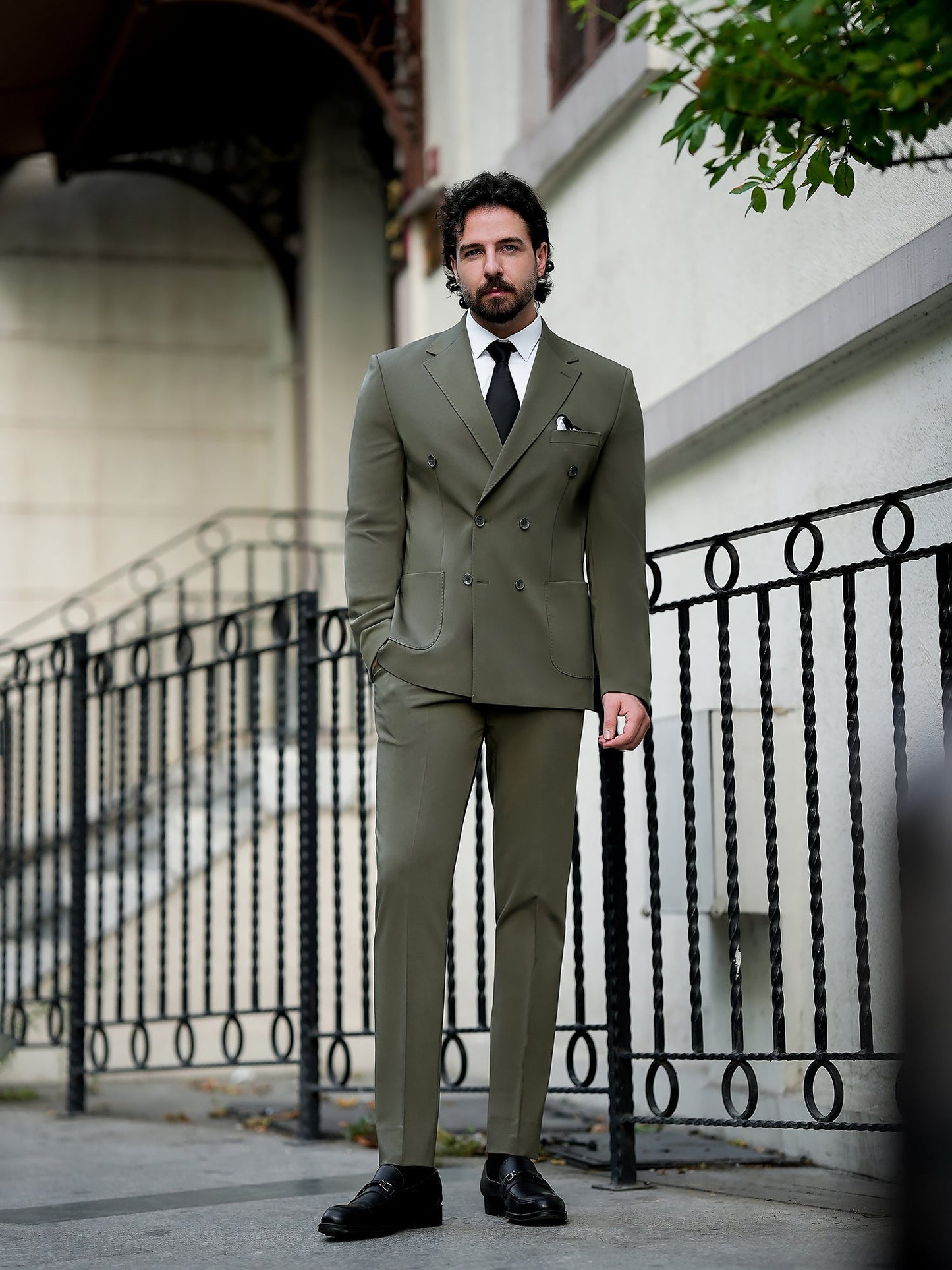 Khaki Double Breasted Suit 2-Piece VIOSSI