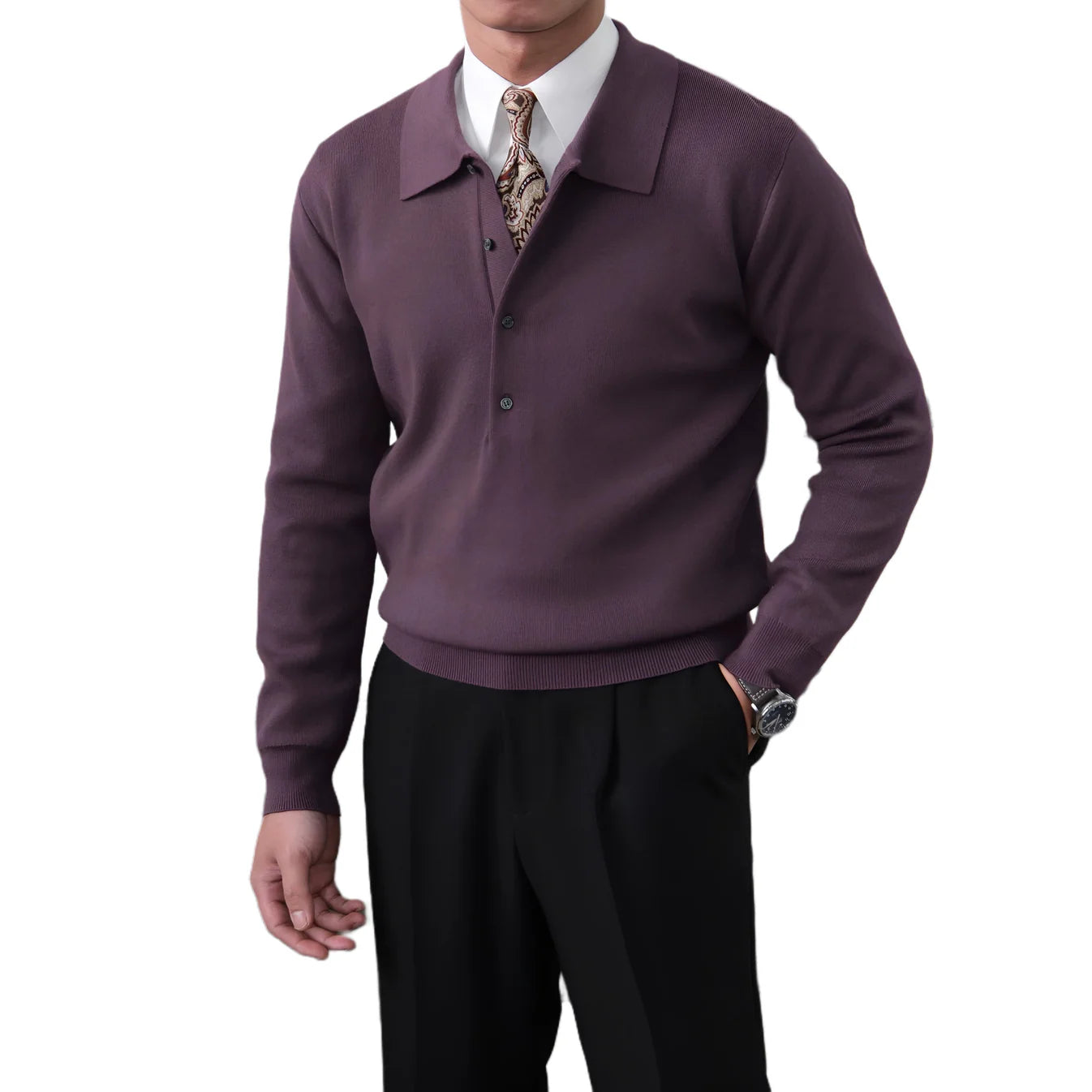 Men's Textured Knit Polo