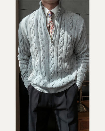 Men’s Cable Knit Half-Zip Sweater