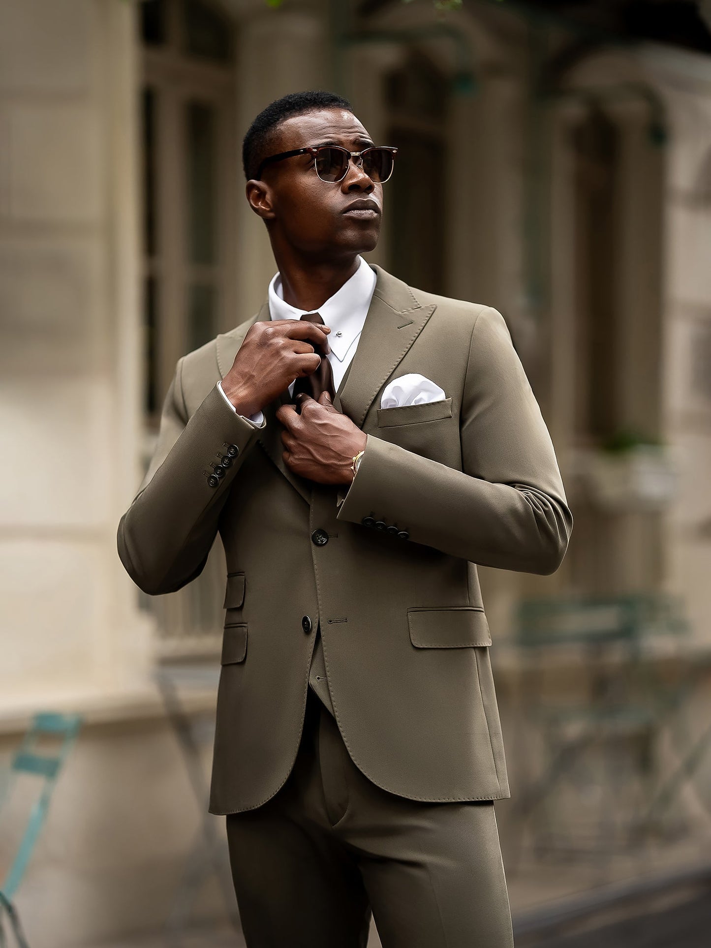 Khaki Slim-Fit Suit 3-Piece VIOSSI
