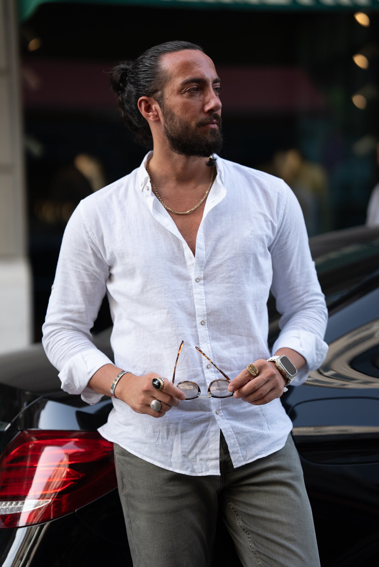 Brabion Alonso White Slim Fit Crosshatch Casual Shirt