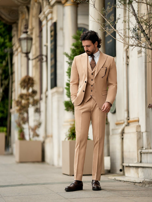 Camel Slim-Fit Suit 3-Piece VIOSSI
