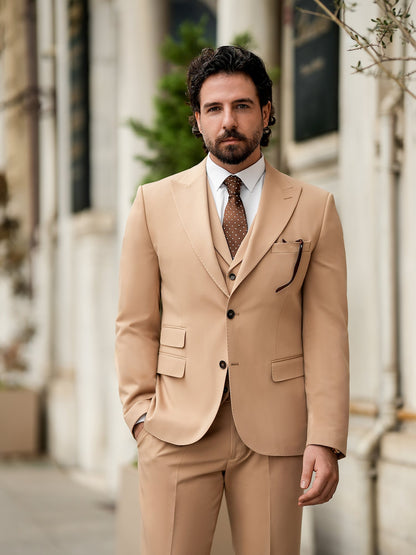 Camel Slim-Fit Suit 3-Piece VIOSSI