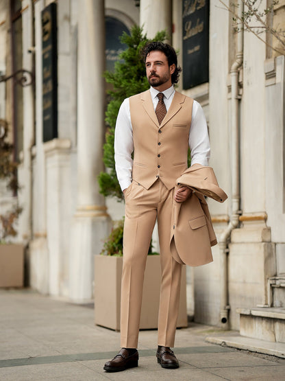 Camel Slim-Fit Suit 3-Piece VIOSSI