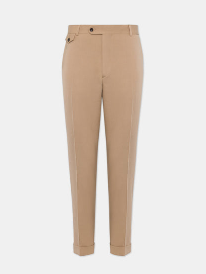 Donazi Camel High Waist Slim-Fit Pants VIOSSI