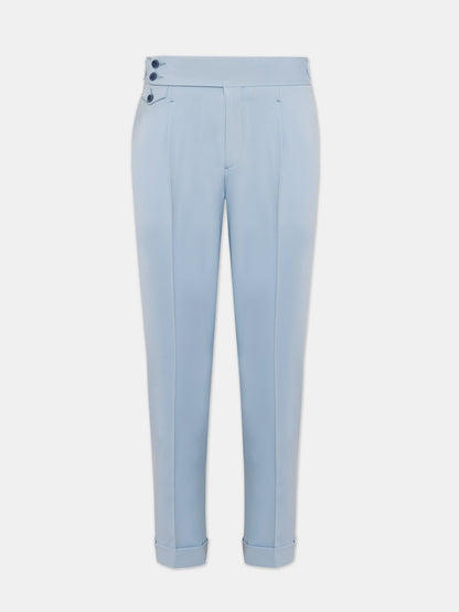 London Sky-Blue High Waist Slim-Fit Pants VIOSSI