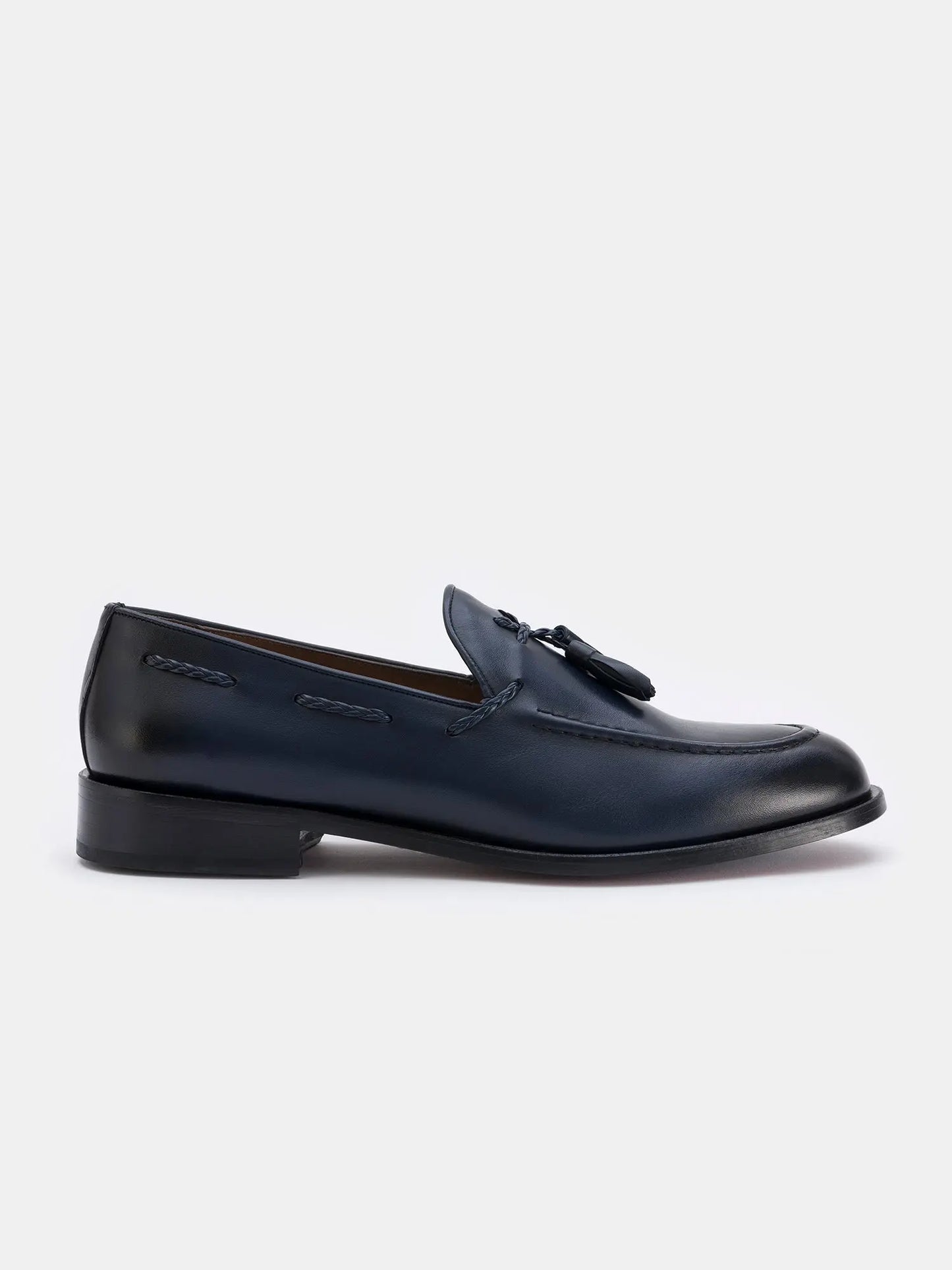 Navy Leather Tasselled Loafers VIOSSI