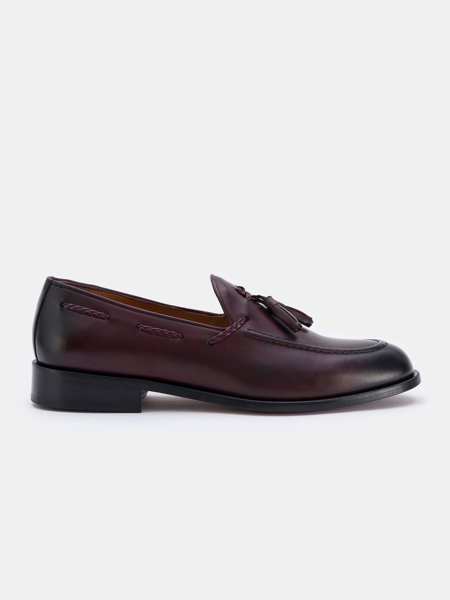 Bordeaux Leather Tasselled Loafers VIOSSI