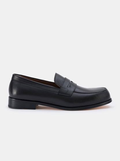 Black Leather Penny Loafers VIOSSI