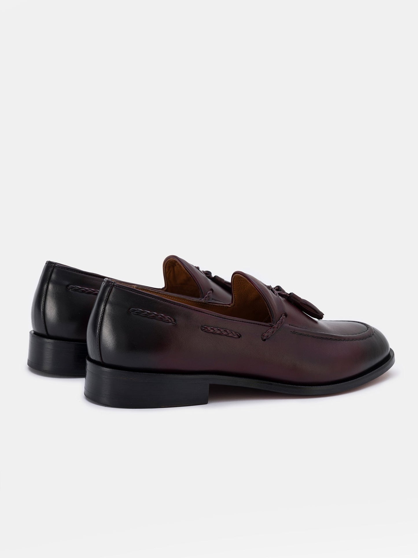 Bordeaux Leather Tasselled Loafers VIOSSI