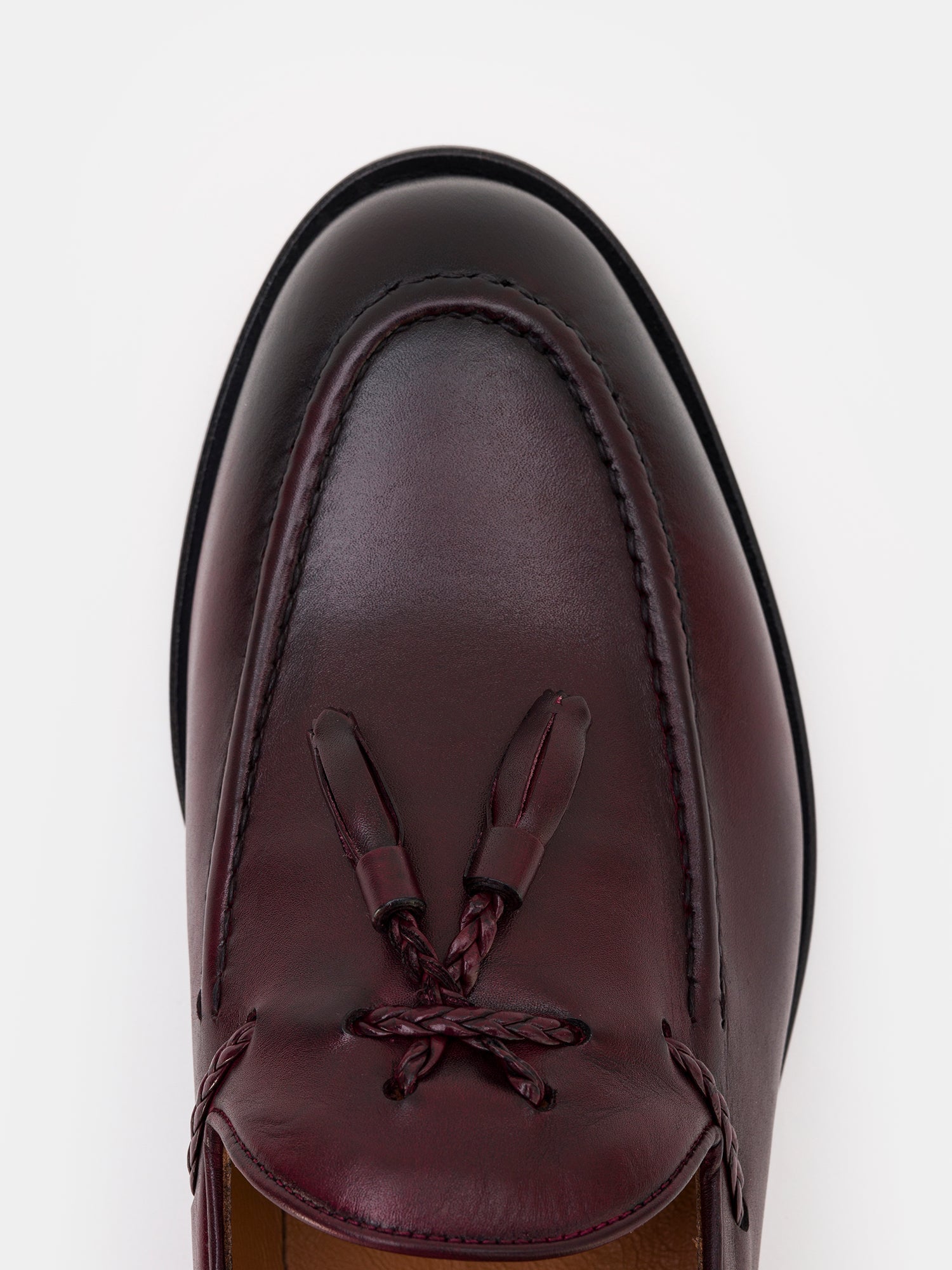 Bordeaux Leather Tasselled Loafers VIOSSI