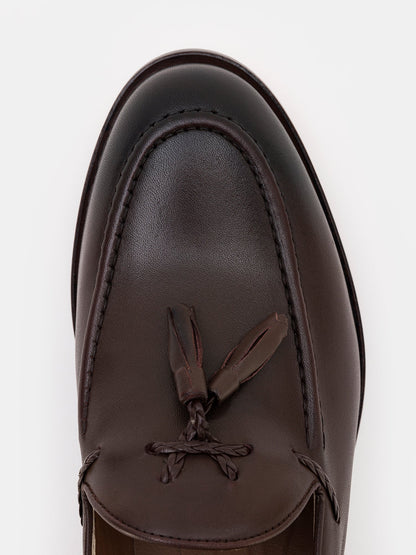 Brown Leather Tasselled Loafers VIOSSI
