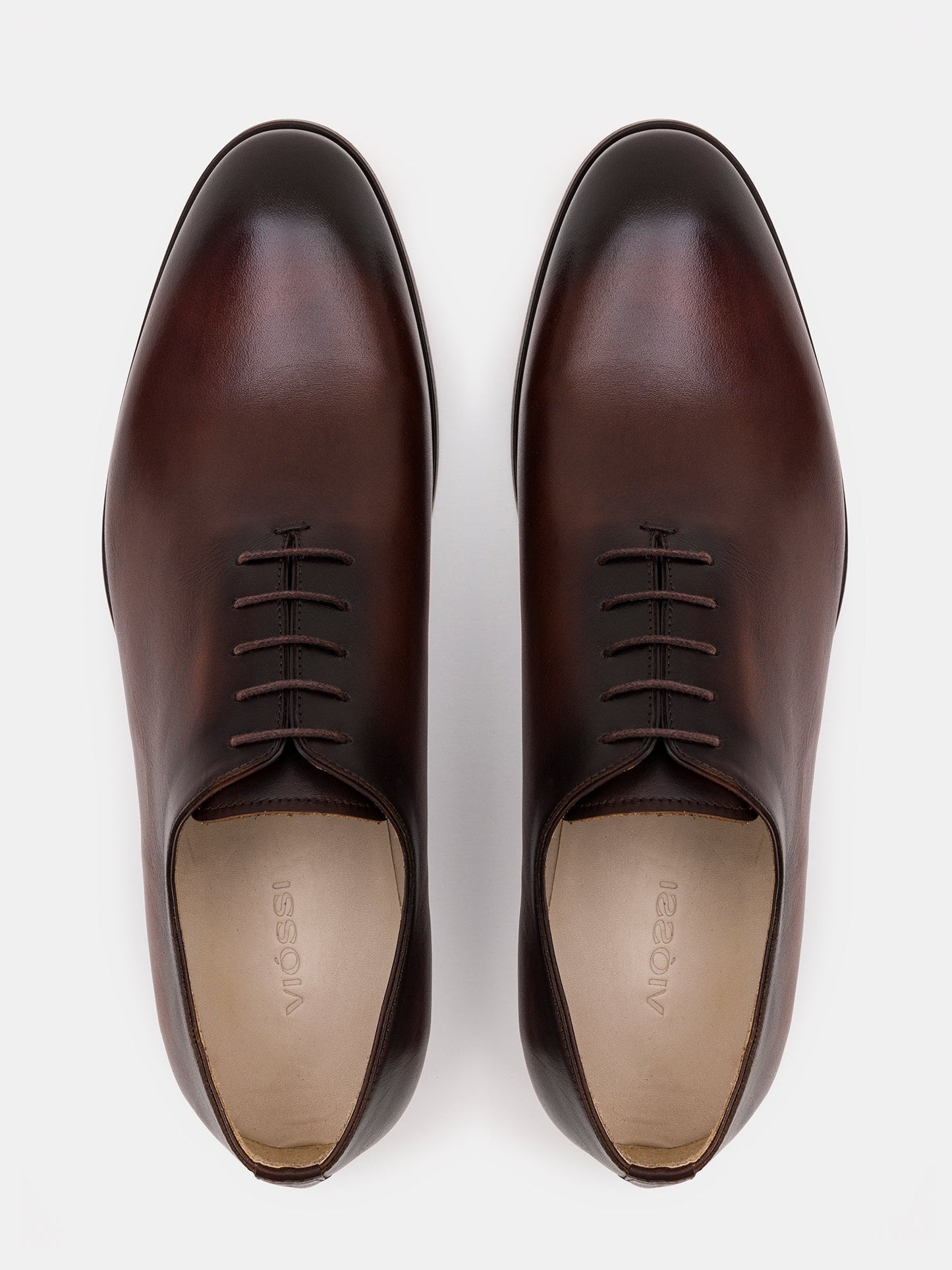 Brown Burnished Leather Oxford VIOSSI