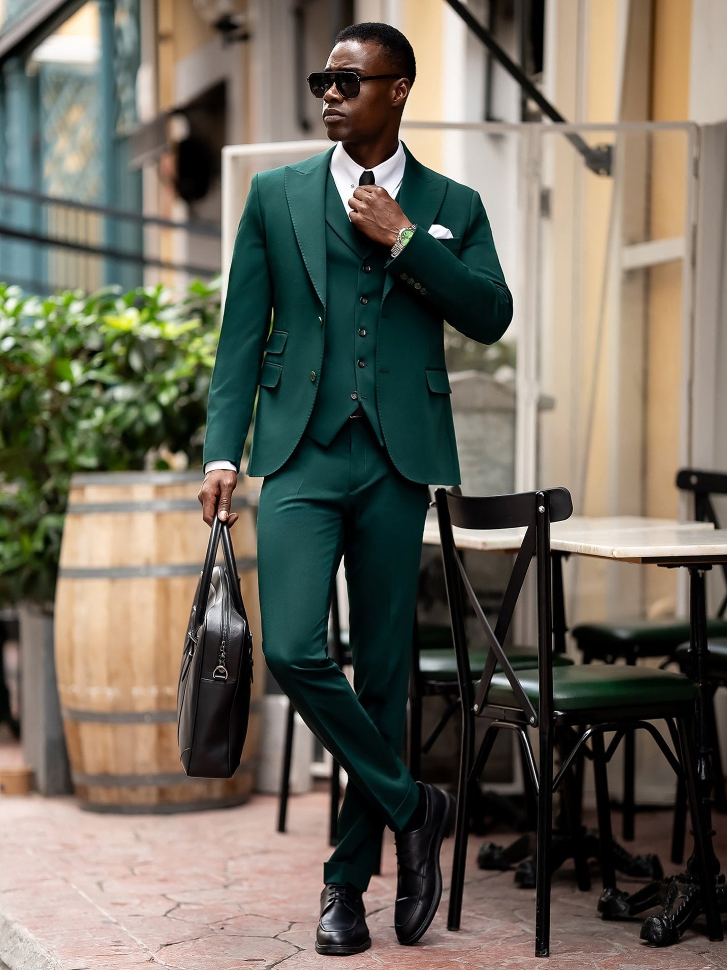 Green Slim-Fit Suit 3-Piece VIOSSI