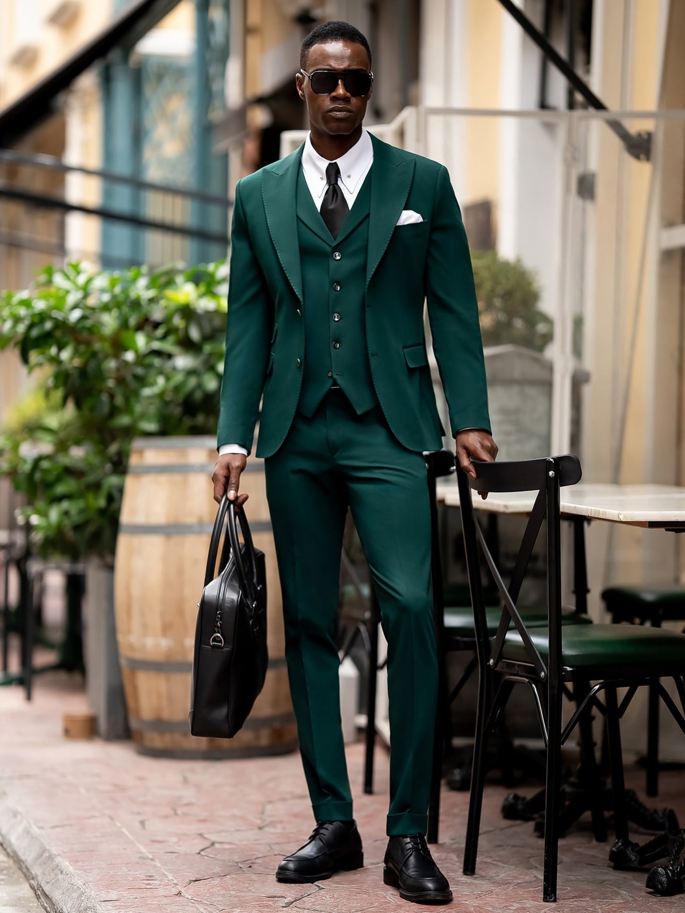 Green Slim-Fit Suit 3-Piece VIOSSI