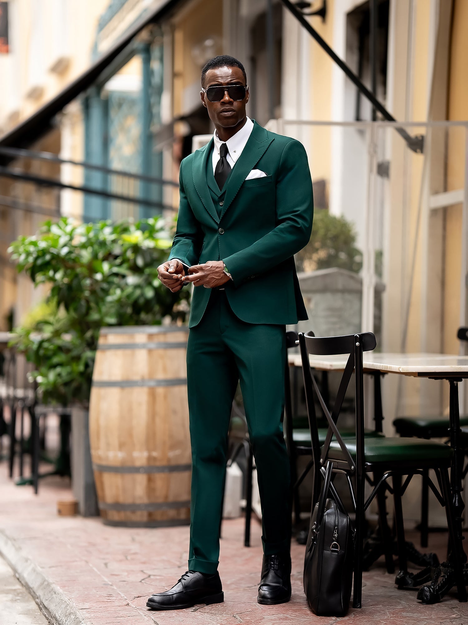 Green Slim-Fit Suit 3-Piece VIOSSI